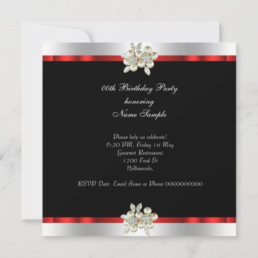 Invitation Red Leopard Pearl Diamond (Dos)