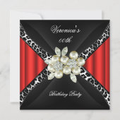 Invitation Red Leopard Pearl Diamond (Devant)