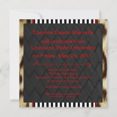 Invitation Red Leopard Stripes Grad Photo Invite (Dos)