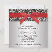 Invitation Red Leopard Sweet 16 Anniversaire (Dos)