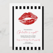 Invitation Red Lips Galentine’s Night Out  (Devant / Derrière)