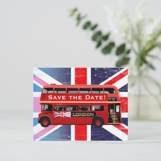 Invitation Red London Double Decker Bus (Debout devant)