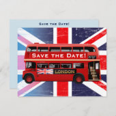 Invitation Red London Double Decker Bus (Devant / Derrière)