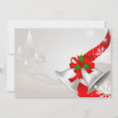 Invitation Red Loop Silver Bells Fête de Noël d'entreprise (Dos)