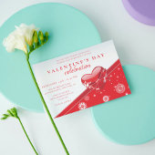 Invitation Red Love Heart Saint Valentin