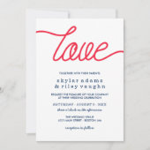 Invitation Red Love Preppy Mariage bleu (Devant)