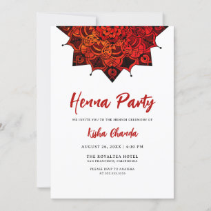 Invitation Red Mandala Mehndi