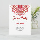 Invitation Red Mandala Mehndi (Debout devant)