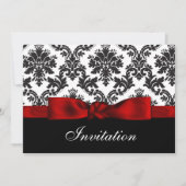 Invitation Red mariage damassé (Devant)