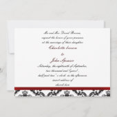 Invitation Red mariage damassé (Dos)