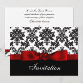 Invitation Red mariage damassé (Devant / Derrière)