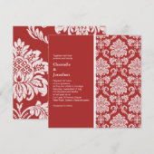 Invitation Red Mariage damassé (Devant / Derrière)