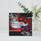 Invitation Red Mask Sweet 16 Masquerade Party (Debout devant)