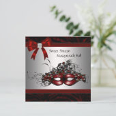 Invitation Red Masquerade Mascarade (Debout devant)