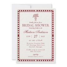 Red Merlot Harlequin Checkered Bridal Shower