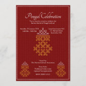 Invitation Red Minimal Tamil Kolam Pongal (Devant)