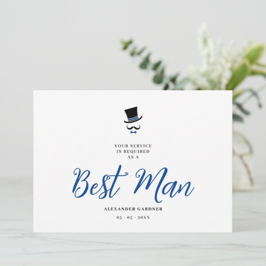 Invitation Red Minimalist Exquisite Gorgeous Script Best Man (Debout devant)