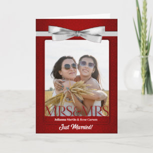 Invitation Red Mrs & Mrs Lesbian Gay Wedding Réception