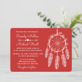 Invitation Red Native American Dream Catcher Boho Mariage (Debout devant)