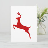 Invitation Red Nose Reindeer Christmas Folded Greeting Card (Debout devant)