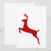 Invitation Red Nose Reindeer Christmas Folded Greeting Card (Devant / Derrière)