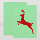 Invitation Red Nose Reindeer Christmas Folded Greeting Card (Devant / Derrière)