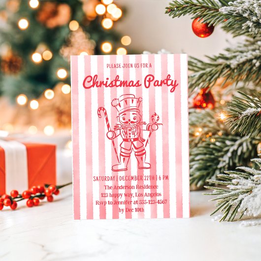 Invitation Red Nutcracker Christmas Party