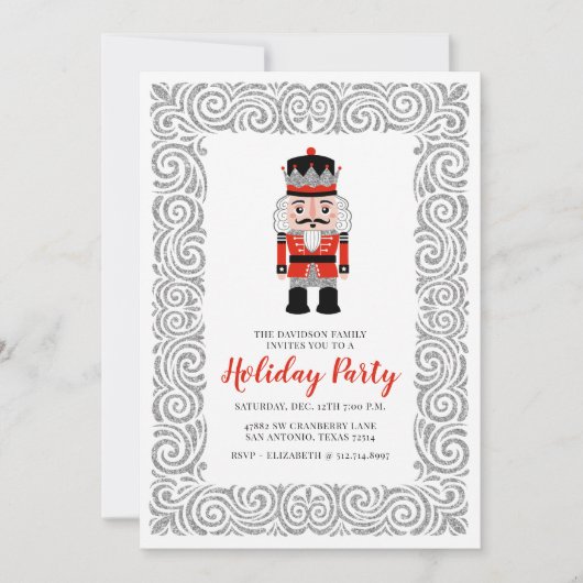 Invitation Red Nutcracker Noël (Devant)