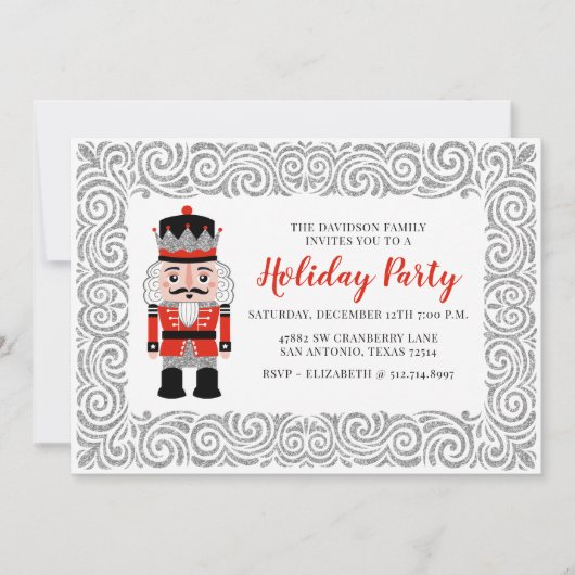 Invitation Red Nutcracker Noël (Devant)