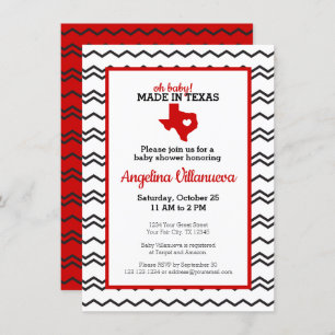 Invitation Red Oh Baby ! Chevron Fabriqué au Texas Douche