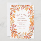Invitation Red Orange Fall in Love Fête des mariées (Devant)