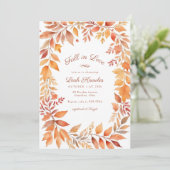Invitation Red Orange Fall in Love Fête des mariées (Debout devant)