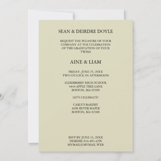 Invitation Red Orange Overlay Transparency Shapes Photo Grads (Dos)