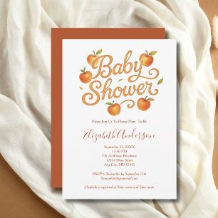 Invitation Red Orange Pommes bébé fille bébé Baby shower garç
