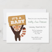 Invitation Red Panda nouveau bébé Jungle Baby shower Invitati (Devant)