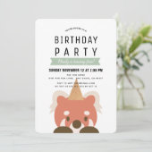 Invitation Red Pandas Simple Mint Green Anniversaire (Debout devant)