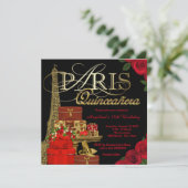Invitation Red Paris Quinceanera (Debout devant)