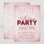 Invitation Red Parties scintillant Look Bachelorette Party In (Devant / Derrière)