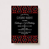 Invitation Red Parties scintillant Poker Chip Casino Soirée