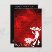 Invitation Red Passion Dance Party Charleston (Devant / Derrière)