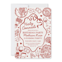 Red Pasta Party Holy Canolli Italian Birthday