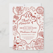 Invitation Red Pasta Thats Amore Italian Bridal Shower (Devant)