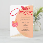 Invitation Red & Peach Fuzz C'est une fête de Fête des mariée (Debout devant)