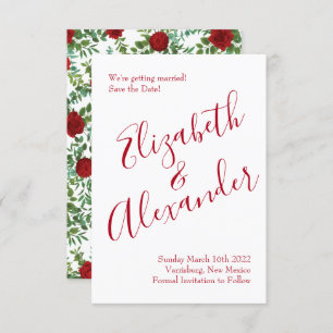 Invitation Red Peony et Rose Floral Mariage