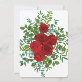 Invitation Red Peony et Rose Floral Mariage (Dos)