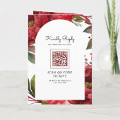 Invitation Red Peony Floral Mason Jar QR Code Wedding (Dos)