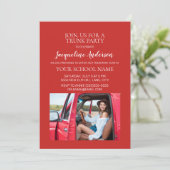 Invitation Red Photo College Trunk Party Dorm Show (Debout devant)