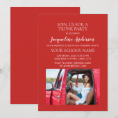 Invitation Red Photo College Trunk Party Dorm Show (Devant / Derrière)
