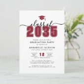 Invitation Red Photo Graduation Party (Debout devant)