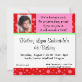 Invitation Red Pink aux fraises (Dos)